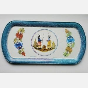 Vintage Massilly France Tin Snack/Serving Tray